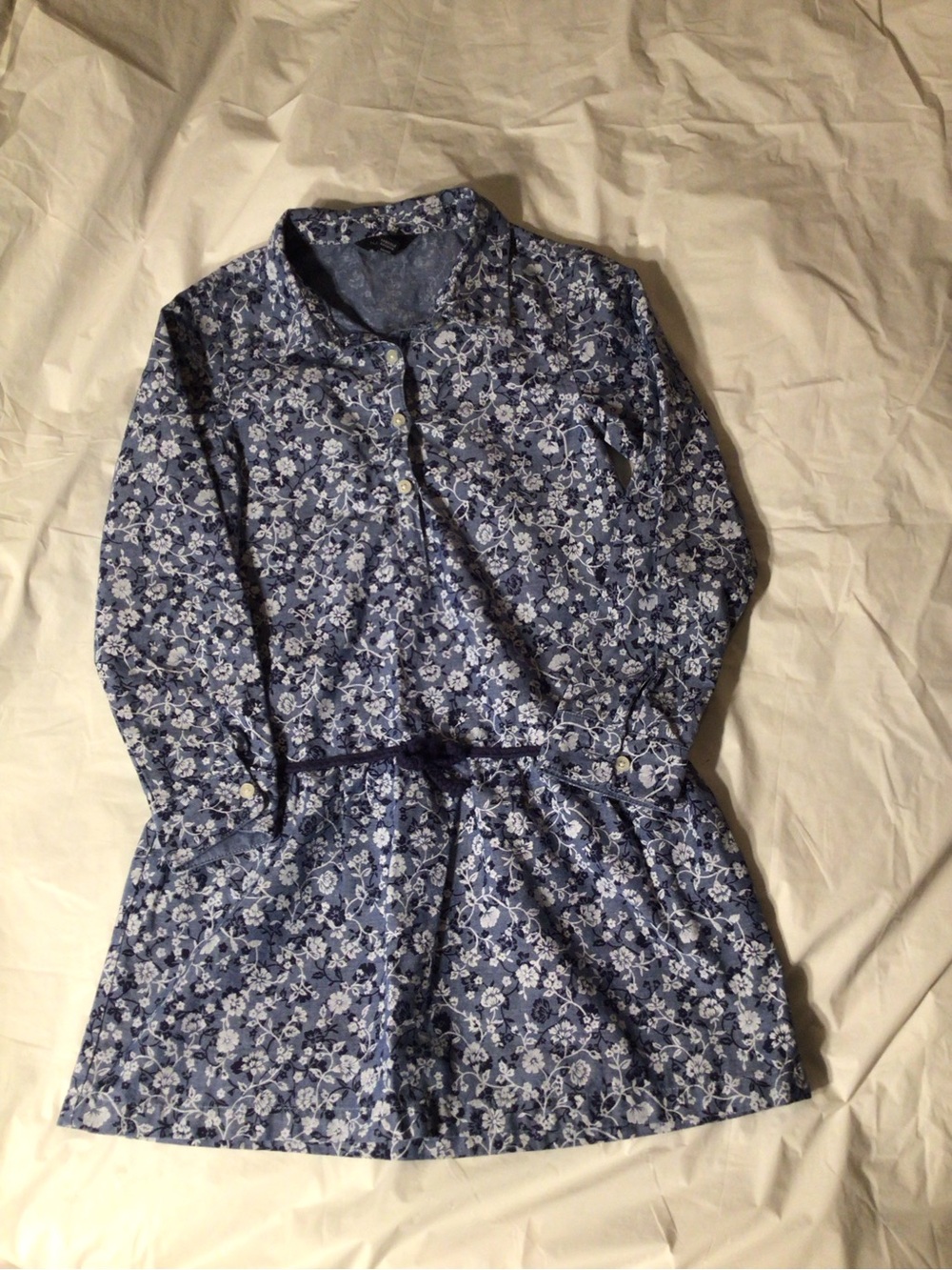 Nautica Girl’s Chambray Floral Shirt Dress